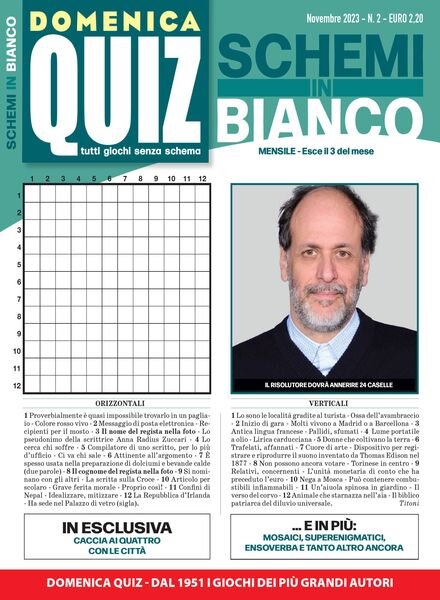 Domenica Quiz Schemi in Bianco – Novembre 2023 Cover
