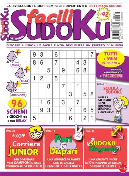 Facili Sudoku – 10 Novembre 2023 Cover