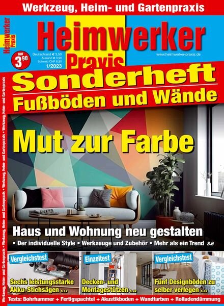 Heimwerker Praxis Sonderhefte FussbOden und Wande – November 2023 Cover