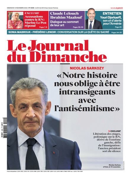 Le Journal du dimanche – 12 Novembre 2023 Cover