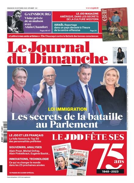 Le Journal du dimanche – 29 Octobre 2023 Cover