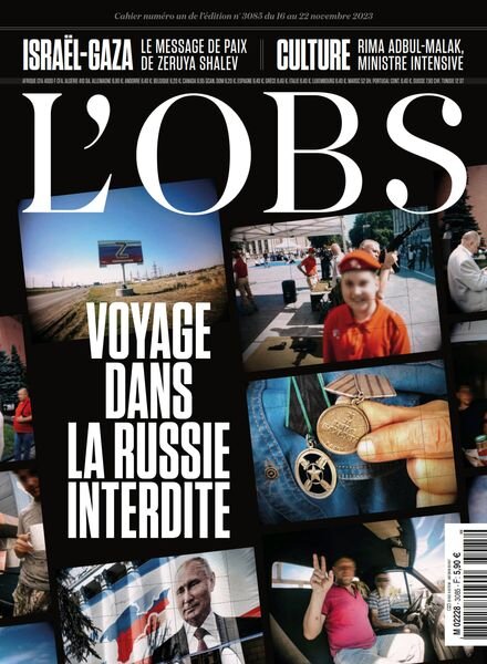 L’Obs – 16 Novembre 2023 Cover
