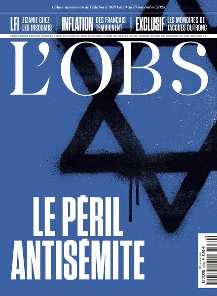 L’Obs – 9 Novembre 2023 Cover