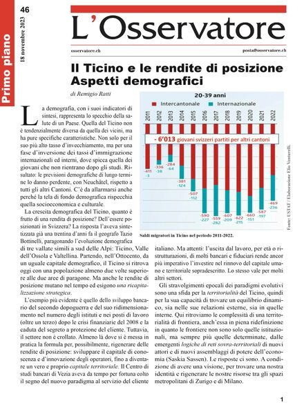 L’Osservatore – 18 Novembre 2023 Cover