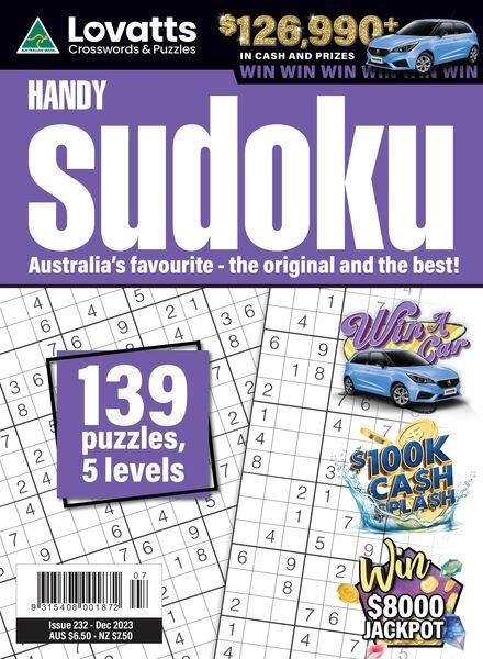Lovatts Handy Sudoku – Issue 232 – December 2023 Cover