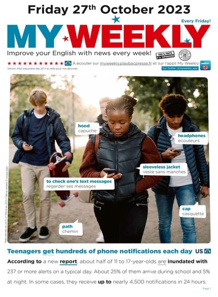 My Weekly fr – 27 Octobre 2023 Cover