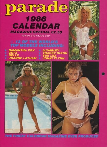 Parade Calendar 1986 Cover