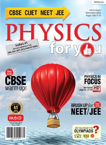 Physics For You – November 2023 Cover