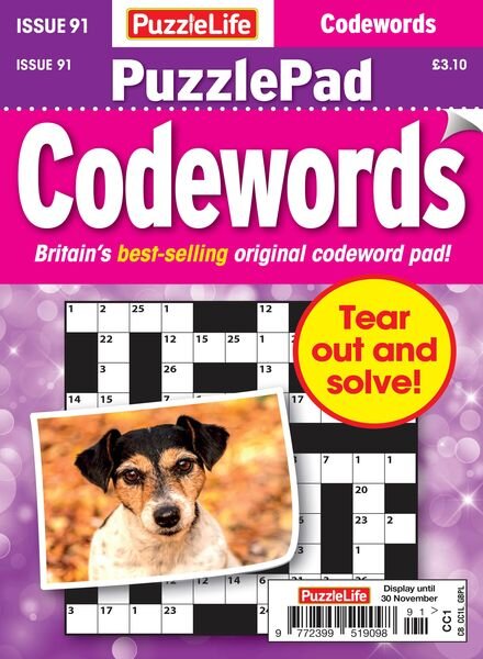 PuzzleLife PuzzlePad Codewords – Issue 91 – 2 November 2023 Cover