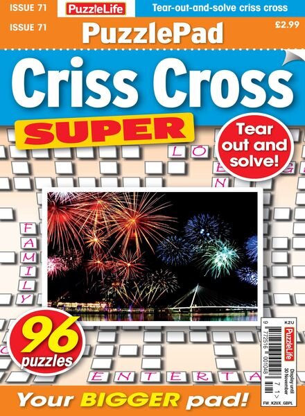 PuzzleLife PuzzlePad Criss Cross Super – Issue 71 – 2 November 2023 Cover