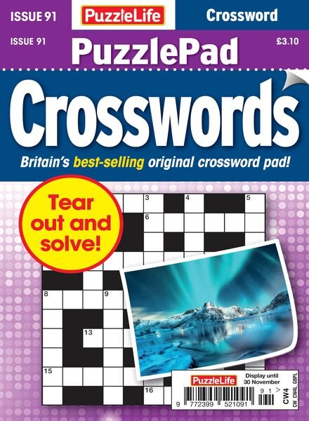 PuzzleLife PuzzlePad Crosswords – Issue 91 – 2 November 2023 Cover