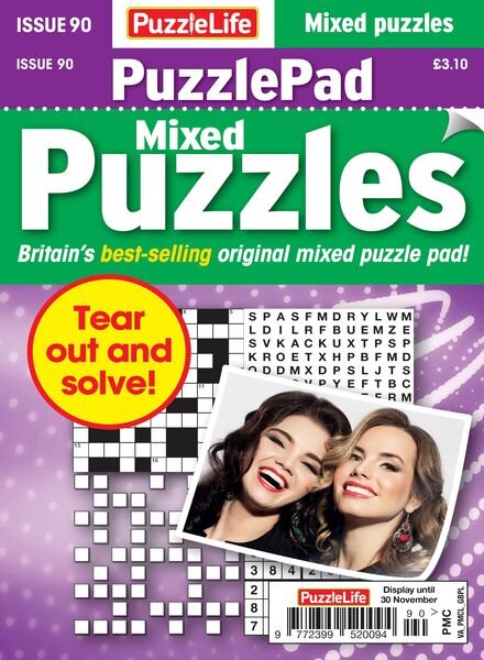PuzzleLife PuzzlePad Puzzles – Issue 90 – 2 November 2023 Cover