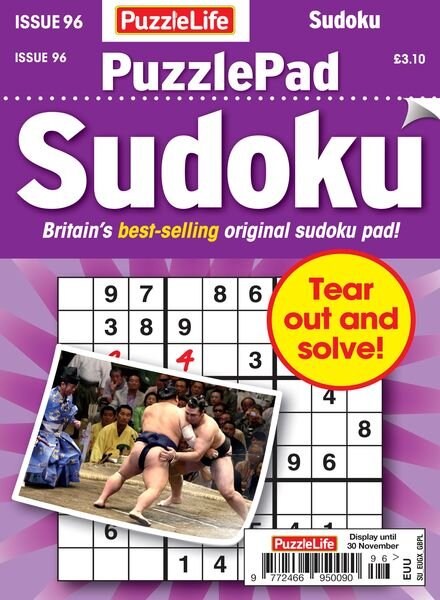 PuzzleLife PuzzlePad Sudoku – Issue 96 – 2 November 2023 Cover