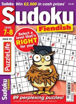 PuzzleLife Sudoku Fiendish – Issue 92 – 16 November 2023
