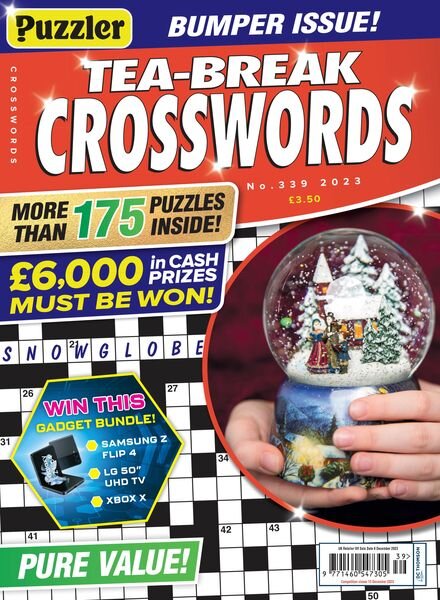 Puzzler Tea-Break Crosswords – Issue 339 – November 2023 Cover