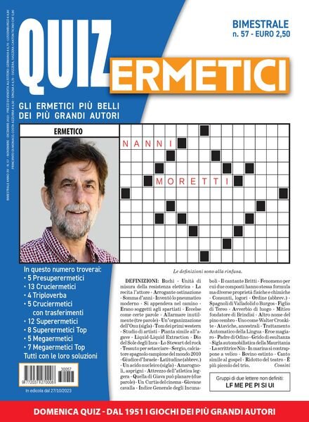 Quiz Ermetici – Novembre-Dicembre 2023 Cover
