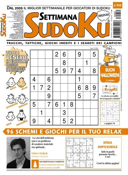 Settimana Sudoku – 27 Ottobre 2023 Cover