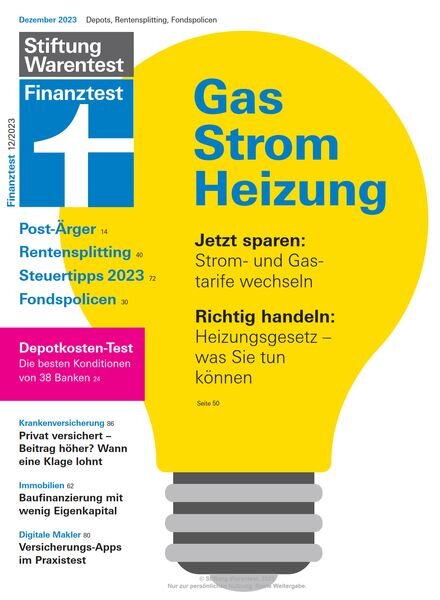 Stiftung Warentest Finanztest – Dezember 2023 Cover