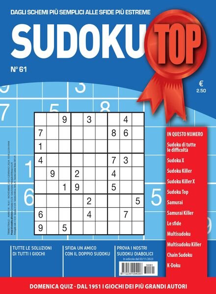 Sudoku Top – 3 Novembre 2023 Cover