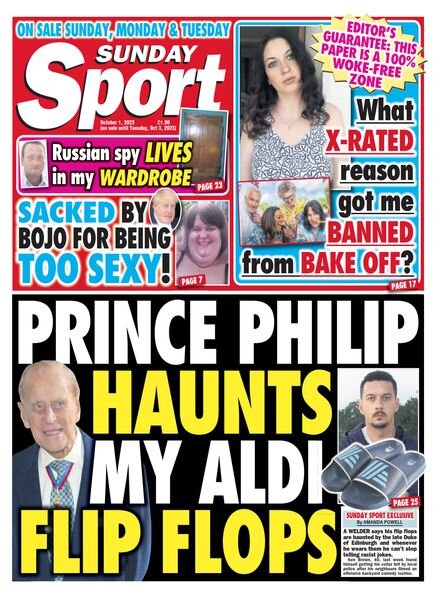 Sunday Sport – October 1 2023 Cover