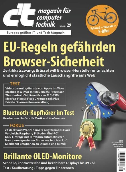 c’t Magazin – 16 Dezember 2023 Cover