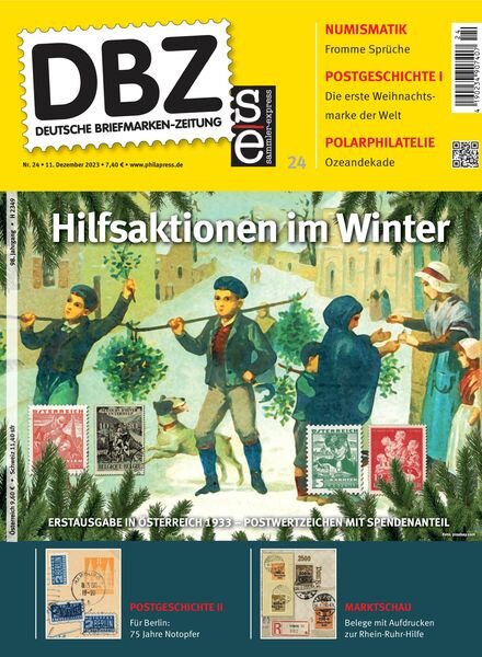 Deutsche Briefmarken-Zeitung – 11 Dezember 2023 Cover