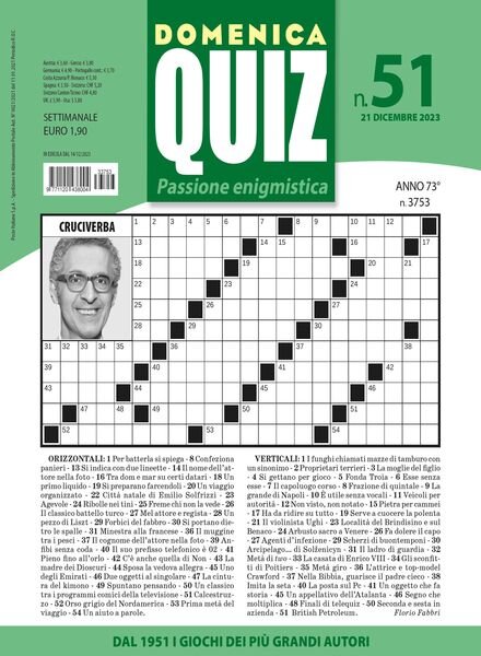 Domenica Quiz – 21 Dicembre 2023 Cover