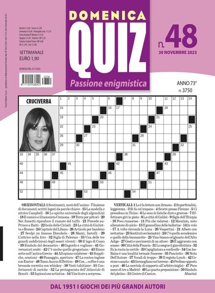 Domenica Quiz – 30 Novembre 2023 Cover