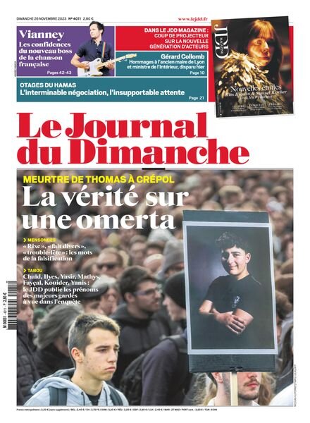 Le Journal du dimanche – 26 Novembre 2023 Cover