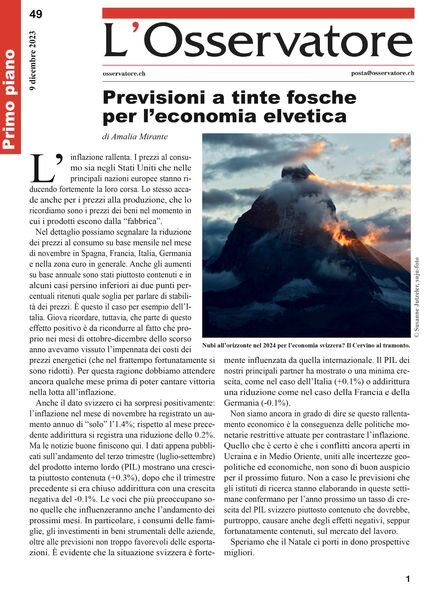 L’Osservatore – 9 Dicembre 2023 Cover