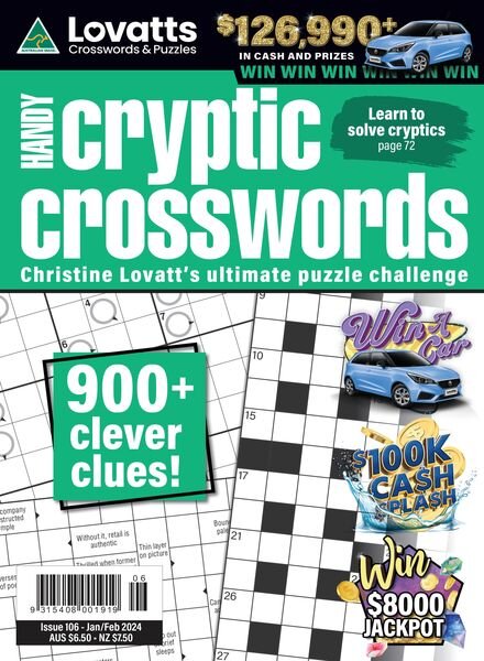 Lovatts Handy Cryptic – Issue 106 – January-February 2024 Cover