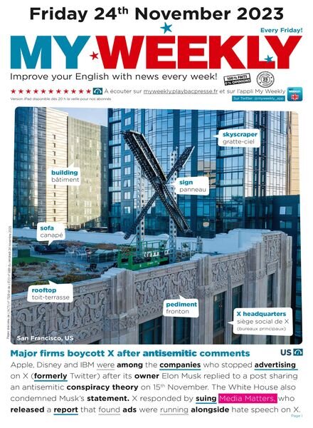 My Weekly fr – 24 Novembre 2023 Cover