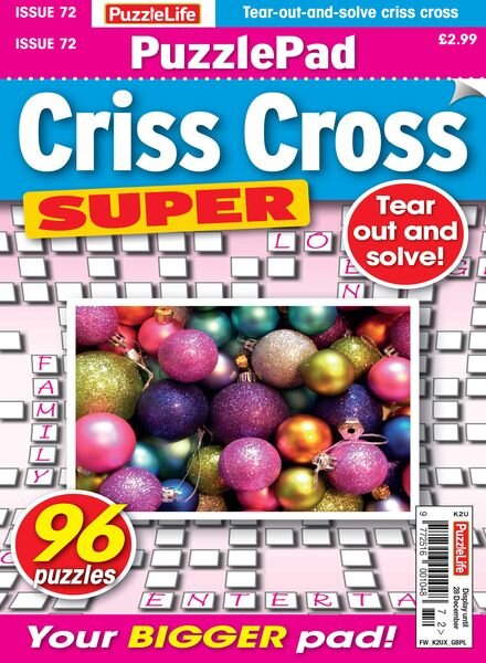 PuzzleLife PuzzlePad Criss Cross Super – November 2023 Cover