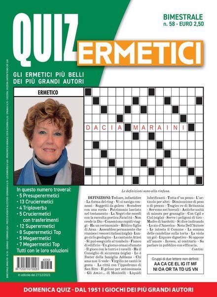 Quiz Ermetici – Gennaio-Febbraio 2024 Cover