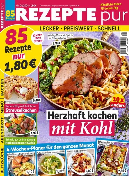 Rezepte pur – Januar 2024 Cover