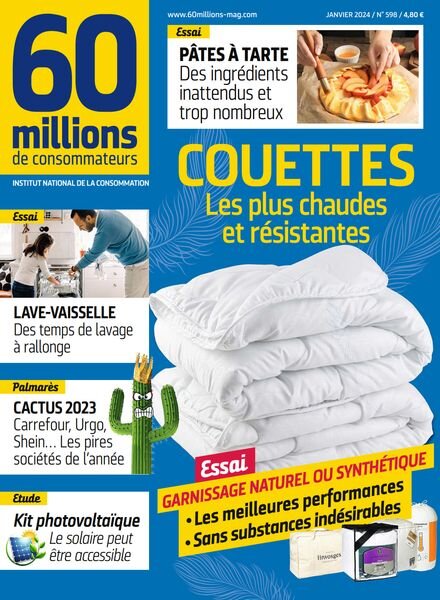 60 Millions de Consommateurs – Janvier 2024 Cover