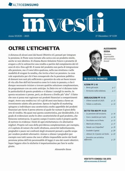 Altroconsumo Investi – 27 Dicembre 2023 Cover