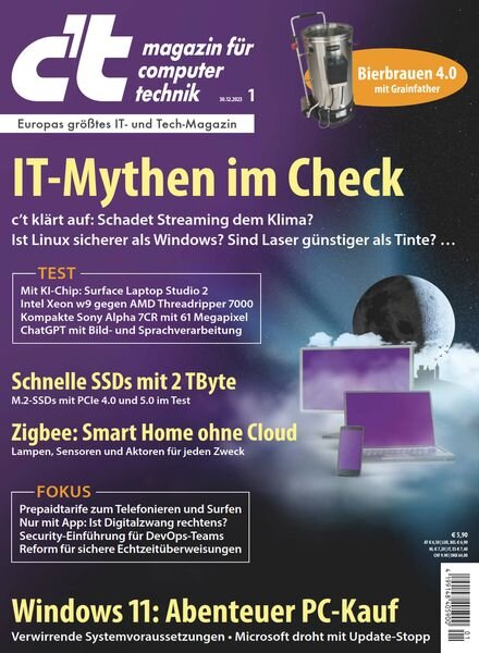 c’t Magazin fur Computertechnik – 30 Dezember 2023 Cover