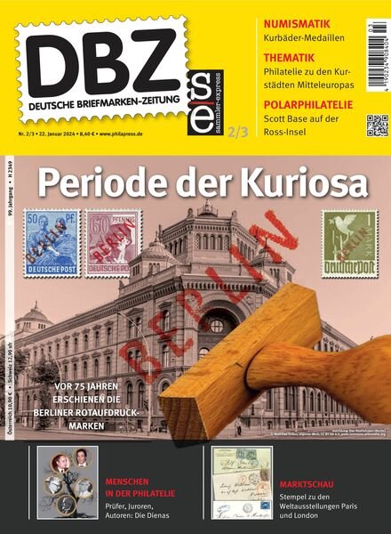 Deutsche Briefmarken-Zeitung – Februar-Marz 2024 Cover