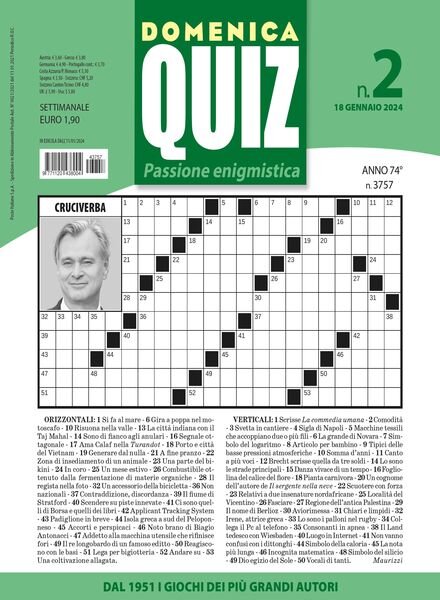 Domenica Quiz – 18 Gennaio 2024 Cover