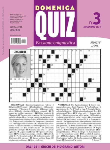 Domenica Quiz – 25 Gennaio 2024 Cover