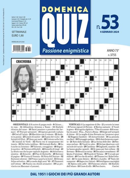 Domenica Quiz – 4 Gennaio 2024 Cover