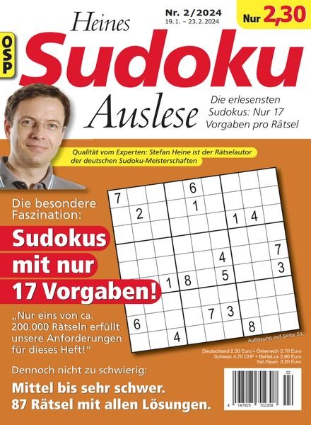 Heines Sudoku Auslese – Nr 2 2024 Cover