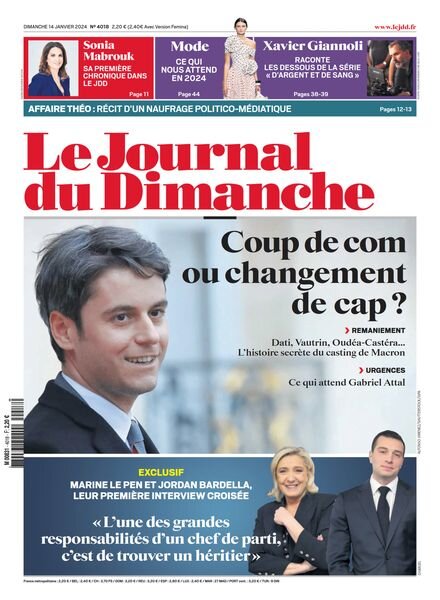 Le Journal du dimanche – 14 Janvier 2024 Cover