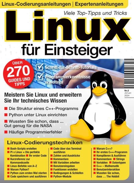 Linux fur Einsteiger – Januar 2024 Cover