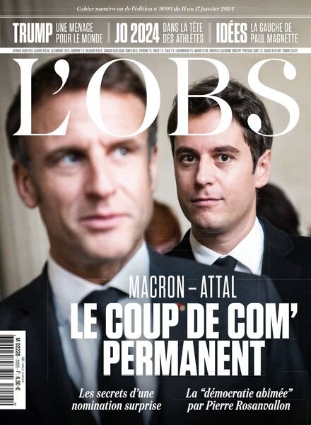 L’Obs – 11 Janvier 2024 Cover