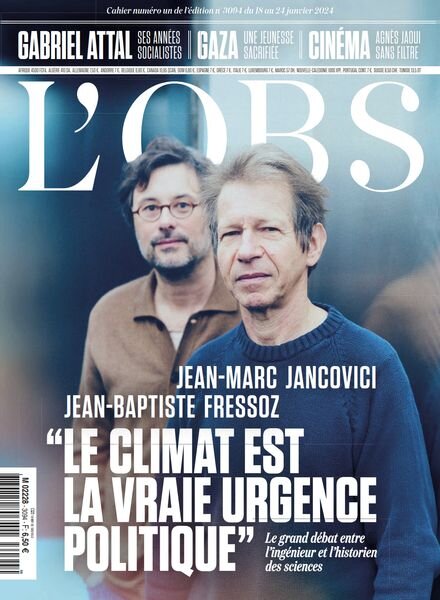 L’Obs – 18 Janvier 2024 Cover
