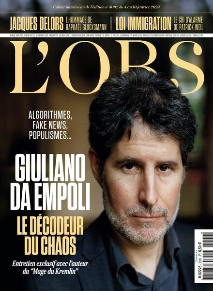 L’Obs – 4 Janvier 2024 Cover