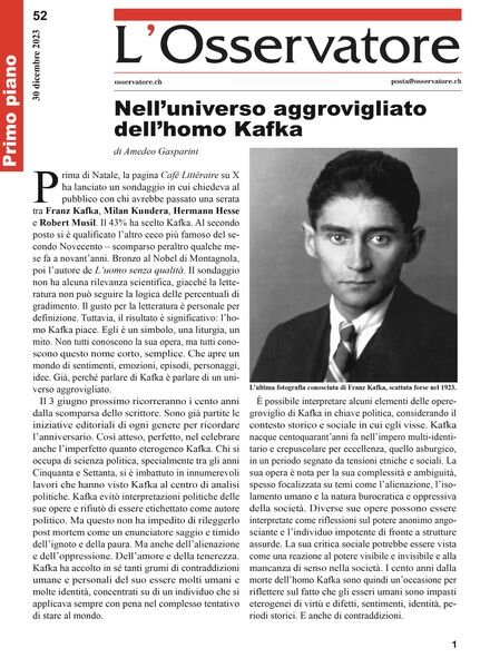 L’Osservatore – 30 Dicembre 2023 Cover