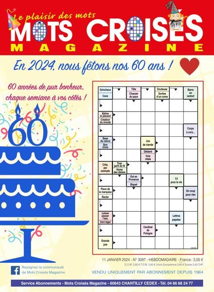 Mots Croises Magazine – 11 Janvier 2024 Cover